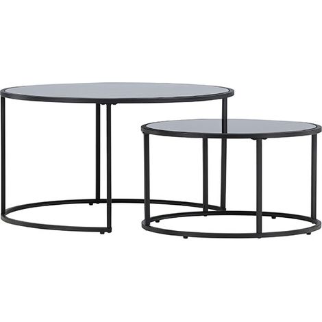 Twin Couchtisch Set mit 2 schwarz.