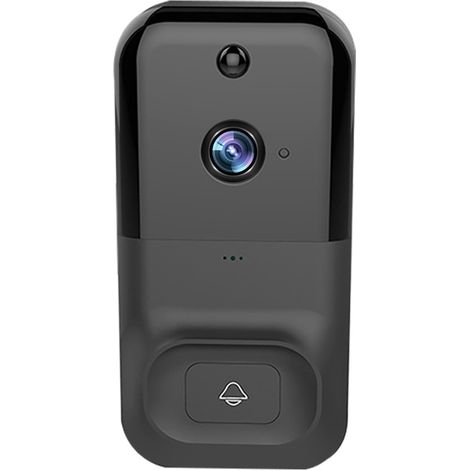 Sonnette vidéo sans fil 720P WIFI avec vision nocturne, audio bidirectionnel, détection de mouvement PIR, sonnette intelligente de surveillance vidéo haute définition sans fil, maison, bureau, (1/5)