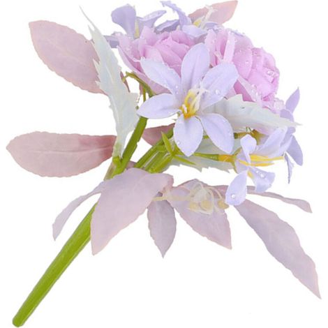Bouquet de fleurs artificielles, fausse plante-Violet (1/5)