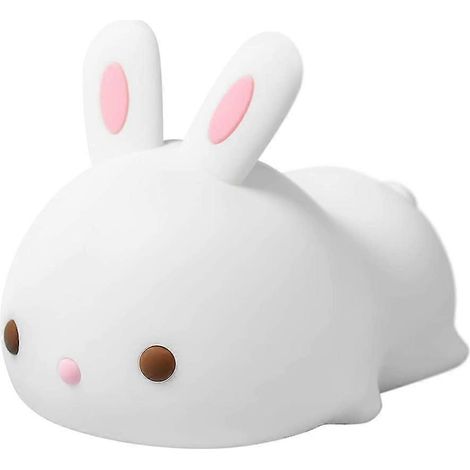 Veilleuse lapin mignonne pour chambre d'enfant, veilleuse lapin mignonne pour chambre d'enfant, veilleuse en silicone souple pour filles, veilleuse mignonne pour bébé et tout-petit (1/5)