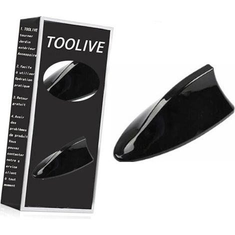 Antenne de Voiture Universelle en Forme d’aileron de Requin - Antenne Radio FM/AM avec Base adhésive étanche pour Auto SUV Camion Van (Noir)- (1/4)