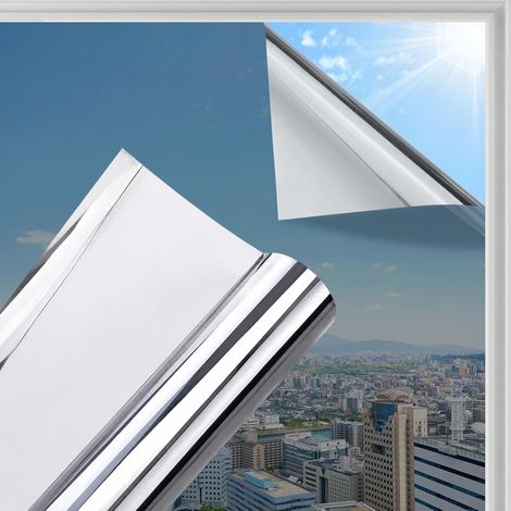 Sun Protection Window Film, 45 x 400 cm, Opaque Outside, Frosted Glass Film, Self-Adhesive Film, UV Protection Window Film, for Living Room, Bedroom, Office (1/5)