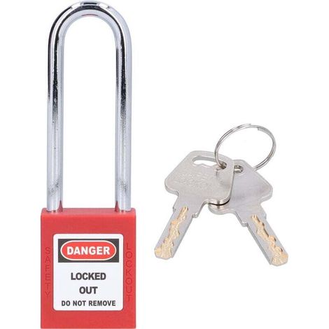 Cadenas de sécurité industriel Zoternen, 3 pouces, poutre en acier, serrure d'ingénierie résistante à la corrosion avec 2 clés