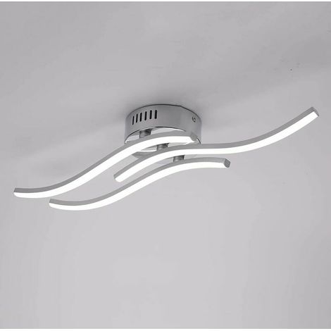 Plafonnier LED, Suspension Luminaire en forme de vague, lumière blanche neutre 4000K, LED intégrées 18W 1600 Lumen, lustre moderne pour salon ou cuisine, 220V IP20 (Lumière blanche) (1/5)