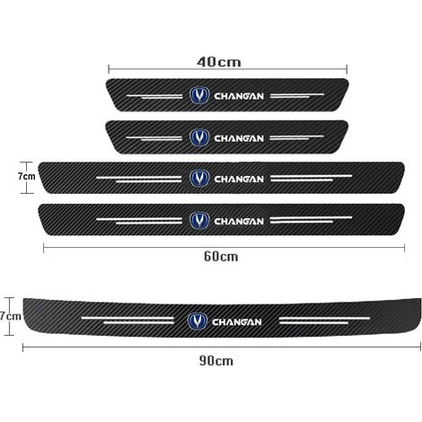 (5 pièces pour CHANGAN) Seuil de porte de voiture pour Changan CS75 PLUS CS95 CS35 alsvin CS15 55,autocollant en fibre de carbone pour coffre et pare-chocs arrière (1/3)