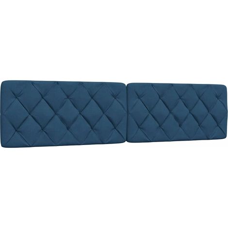 Cabecero de cama acolchado tela azul 200 cm vidaXL (1/5)