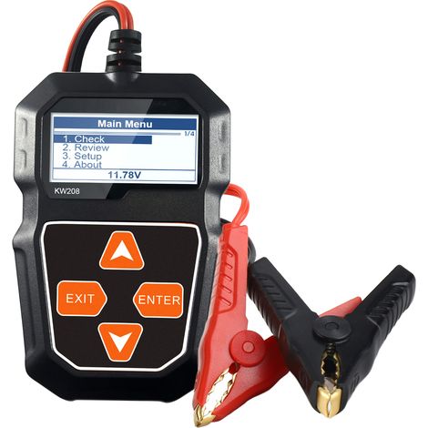 SJLERST Testeur de batterie, Kw208 12v Testeur de batterie de voiture Testeur professionnel Automotive Alternateur Analyseur - Test de tension de forme d'onde for voiture/bateau/moto (1/5)