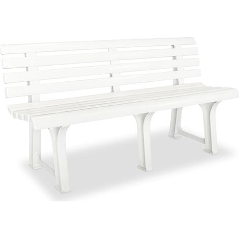 vidaXL Panchina da Giardino 145,5 cm in Plastica Bianca (1/5)