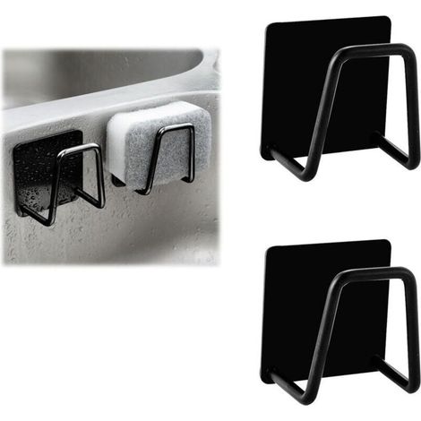 Bardusch-2 Pièces Porte Eponge Evier Cuisine,Porte Eponge,Porte Eponge Evier,Support Eponge Evier Cuisine,Support Eponge,Porte Eponge Evier Auto Adhesif, 304 Inox,Pour Le Rangement De Cuisine Et Salle (1/5)