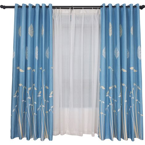 Rideau en Polyester pour Chambre, Salon, Cuisine - Décoration Fenêtre Bleue (1/5)