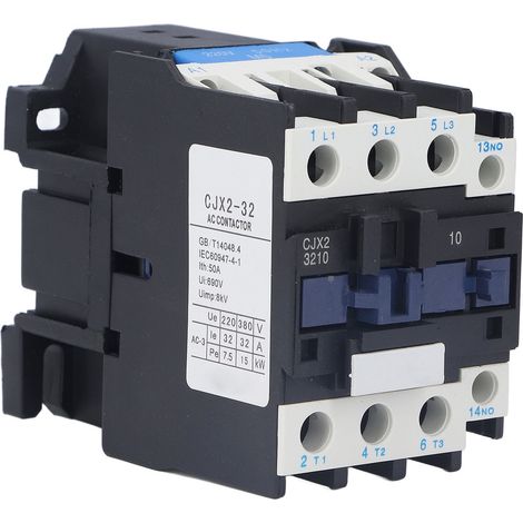 Contacteur CJX2-3210 220V 32A AC, puissance normalement ouvert, contact en alliage d'argent, bobine pour usage électrique (1/5)