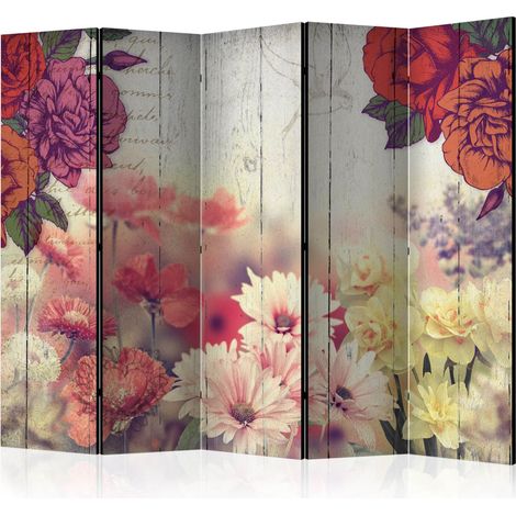Paravento - Vintage Flowers II [Room Dividers] - 225x172 (1/4)