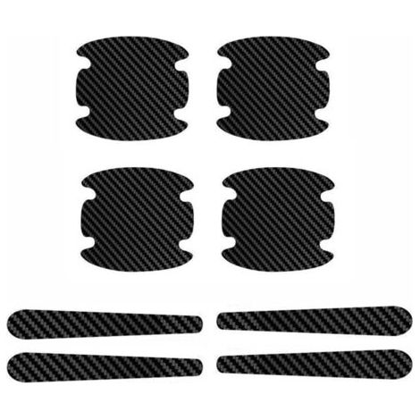 Lot de 8 autocollants universels en fibre de carbone anti-rayures pour poignée de porte de voiture, autocollants et non marquants, accessoires de voiture (1/5)