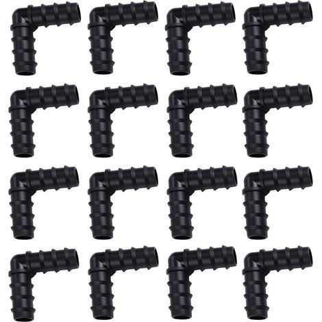 CCYKXA Drip Irrigation Connector, 100pcs Elbow Watering Connector, 16mm Drip Irrigation Fitting, 90 Angle Plastic Hose Connector for Greenhouse Plants, Garden, Greenhouse, Vegetable Garden and Lawn
