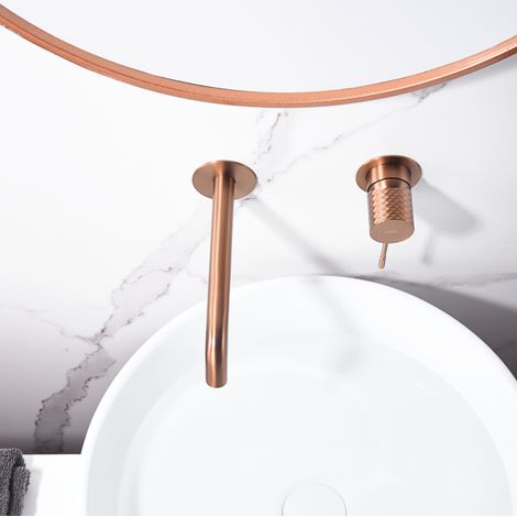 Imex -  Grifo Monomando Lavabo Empotrado Oro Rosa Serie  Génova