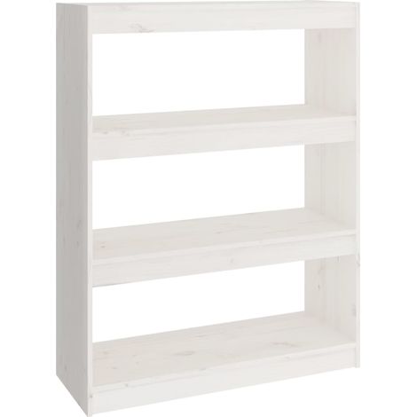 Maison Exclusive - Libreria/Divisorio Bianco 80x30x103,5 cm in Massello di Pino