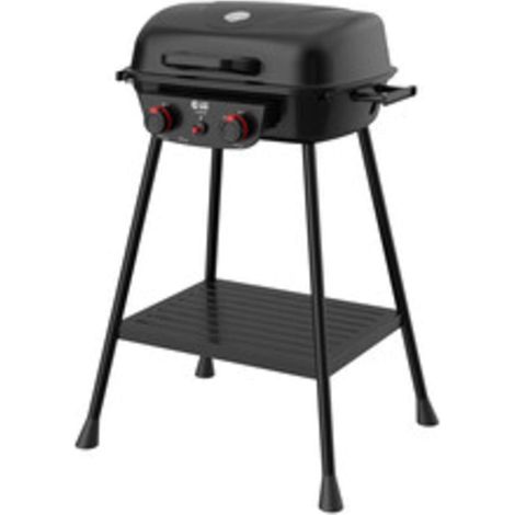 Barbecue a Gas Compatto 2 Fuochi con Griglie in Ghisa e 2 Bruciatori Inox C-Line