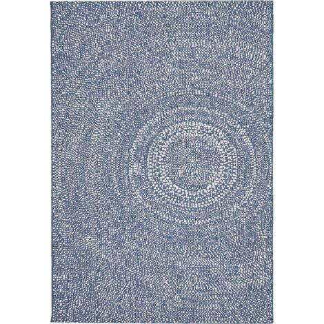 Tapis 160x230 cm bleu en tissu formes rondes spirales - MEGARA 5403 (1/5)