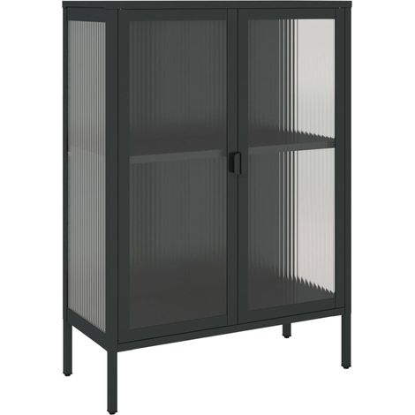 Sideboard Black 75x35x105 cm Glass and Steel vidaXL