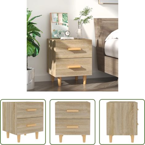Holz Nachttisch - Nachttisch Sonoma-Eiche 40x35x47,5 cm (1/5)