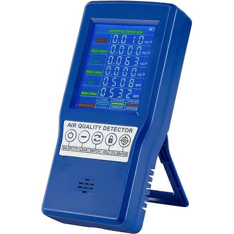 Détecteur de qualité de l'air, compteur de CO2 avec écran LCD, surveillance en temps réel du HCHO et des COVT pour la maison et les espaces extérieurs. (1/5)