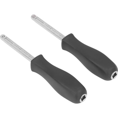 Clé de douille 1/4 pouce avec poignée tournante, lot de 2 outils de réparation et d'entretien pour visserie. (1/5)