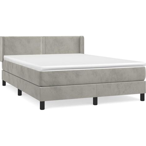 Maison Exclusive - Cama box spring con colchón terciopelo gris cl (1/5)