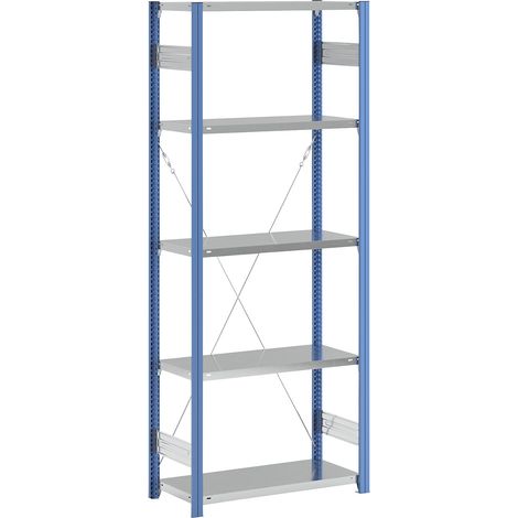 eurokraft pro, Rayonnage emboîtable à tablettes, bleu/galvanisé (1/5)