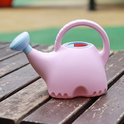 Arrosoir en plastique de 1,5 L pour plantes de jardin intérieur et extérieur - Pulvérisateur à tête de douche en forme d'éléphant rose (jouet) (1/5)