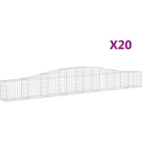 Maison Exclusive - Cestas de gaviones 20 uds forma de arco hierro