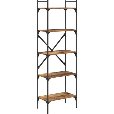 Bibliothèque étagère de rangement - Bois Ancien 56 x 32 x 174 cm Bois d'ingénierie fr14688 (1/5)