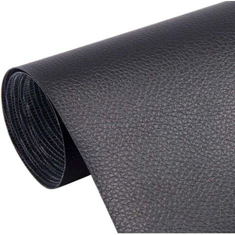 Pièce Kit Reparation Cuir, 30 x 20 CM Patch Réparation Cuir, Rouleau Adhesif Cuir pour les Voitures et les Canapés (Noir) (1/4)
