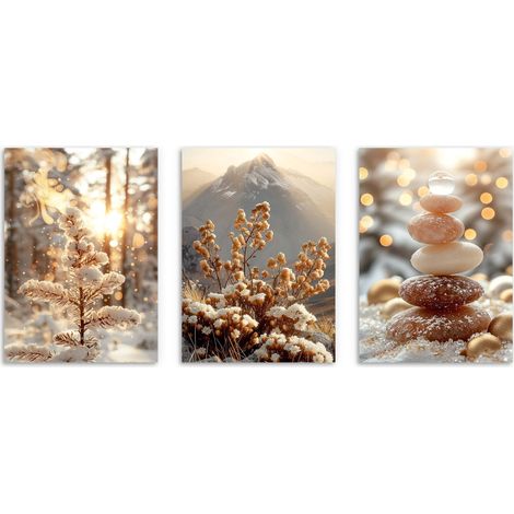 Boho Natur Berge nach Sonnenuntergang Poster für das Wohnzimmer 30x40cm (1/5)