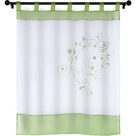 Elegant and Beautiful Home Embroidered Flower Curtain (green, 140X245CM) (1/5)