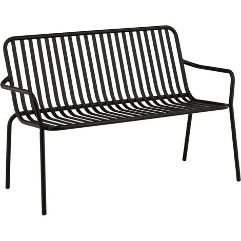 Banc de Jardin en Métal "Peking" 130cm Noir (1/5)