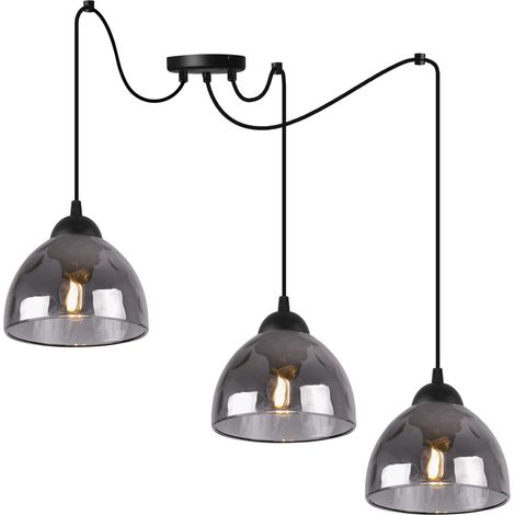 LAMPADA A SOSPENSIONE VENICE SPIDER 3 PIATTI GRAFITE LAMPADE E27 (1/5)