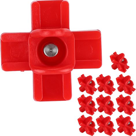 Lot de 10 abreuvoirs automatiques à tétine rouge pour poulets, avec buses d'abreuvement pour l'élevage. (1/5)