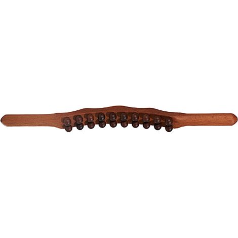 Baguette en bois de hêtre carbonisé pour massage Gua Sha, double rangée de 20 perles, outil de soulagement des points de tension pour cou, dos et muscles, 20 billes, thérapie naturelle. (1/5)