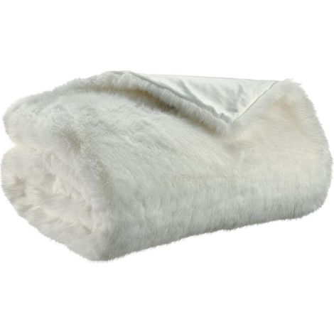 Plaid Maxi Format en Matière Recyclée Coloris Blanc Neige pour Canapé et Lit 180 x 220 cm - PANGIVO (1/3)