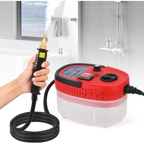Nettoyeur vapeur portable haute pression 2500 W pour le nettoyage de la maison, de la cuisine, de la voiture, des joints de carrelage et de la salle de bain, avec réservoir d'eau de 1200 ml (rouge) (1/5)