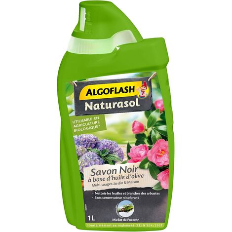 Savon Noir concentré, pour jardin, plantes d’intérieur et entretien maison, Utilisable en agriculture biologique, 1 L, BIOSAV1000A (1/5)