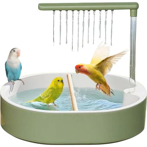 Douche Oiseau,pour Perruche - Fontaine Bassin Eau pour Lovebird Cockatiel Cockatoo Conure Expérience Baignade (1/5)