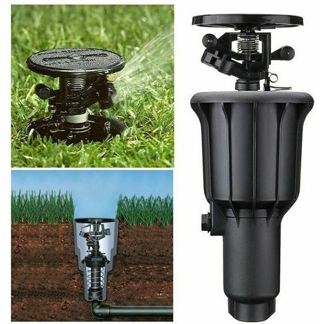 Irrigation Par Eau Brouillard Arroseur Rotation Automatique Popup Tête De Pulvérisation Jardin Extérieur Pelouse 1/2/3/4 Pouces Buse Intégrée (1/4)