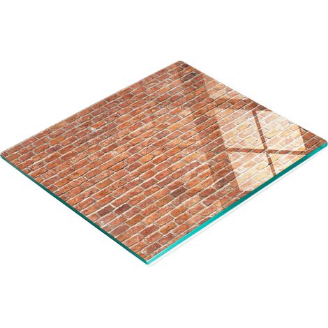 Tabla de cortar decorativa de cristal para cocina, diseño de pared de ladrillo, 60x52 cm (1/5)