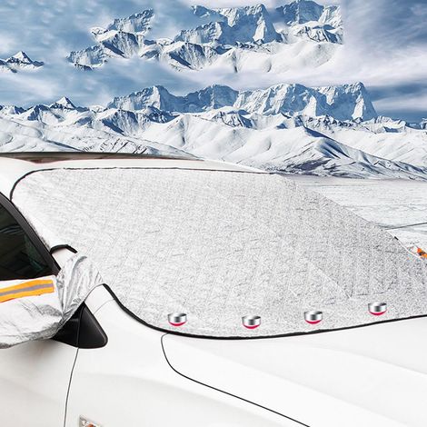 Couverture Pare Brise Voiture, Protection Pare Brise Hiver, Magnétique Bache Pare Brise, Pare Brise Protection Couverture Repliable, Pare Brise Hiver pour Voiture Contre Soleil Givre Gel Neige (1/5)
