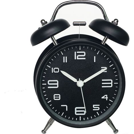 Réveil lumineux, 10 cm, noir, silencieux, décoration de chambre (1/5)