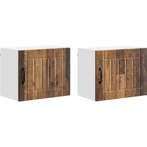 Maison Exclusive - Armadietto a muro LUCCA 2 pz Legno antico Legno ingegnerizzato (1/5)