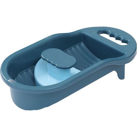 Planche à laver intégrée en plastique pour sous-vêtements, mini planche à frotter, accessoires de lessive, 1 pc (bleu) (1/5)