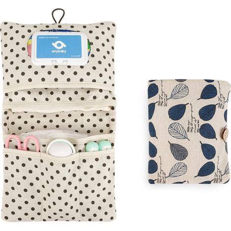 Sac de rangement - Trousse à maquillage - Sac à langer - Sac de rangement 2 en 1 - Sac de rangement portable - Motif charmant feuille de bananier (1/5)