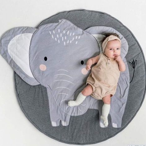 Tapis rampant bébé, tapis de jeu coton, tapis de sol bébé pliable, tapis de jeu bébé inodore, tapis bébé (éléphant)-Fei Yu (1/5)